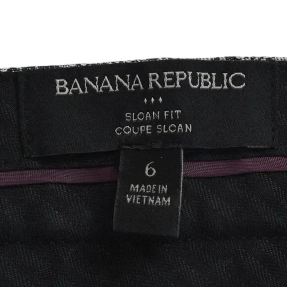 Banana Republic Sloan  Pants Pattern Gray Mid Rise Ankle Size 6 - Picture 8 of 13